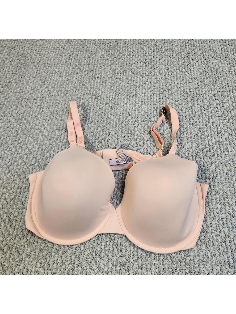 Victoria's Secret Light Pink T-Shirt Bra Adjustable Straps Sz 40DD NWT Underwire